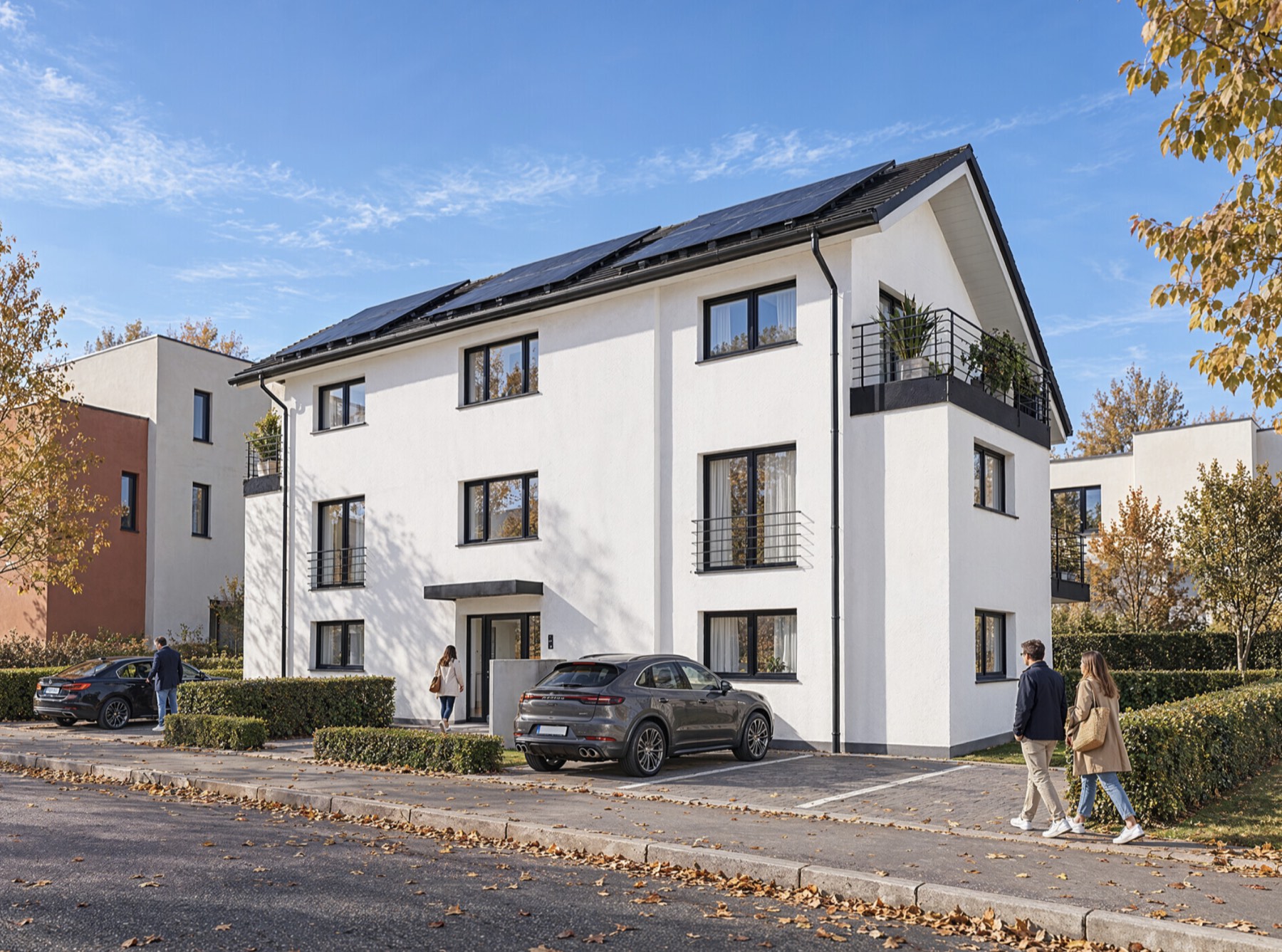 Visualisierung des Mehrfamilienhauses an der Seydlitzstraße in Siegburg, Straßenansicht